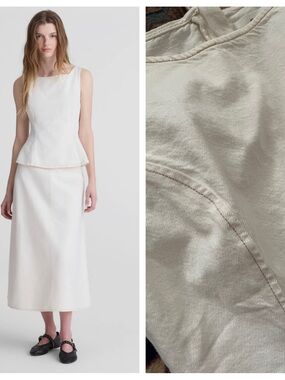 NWT Madewell cream denim corset Sleeveless Tank Top 2